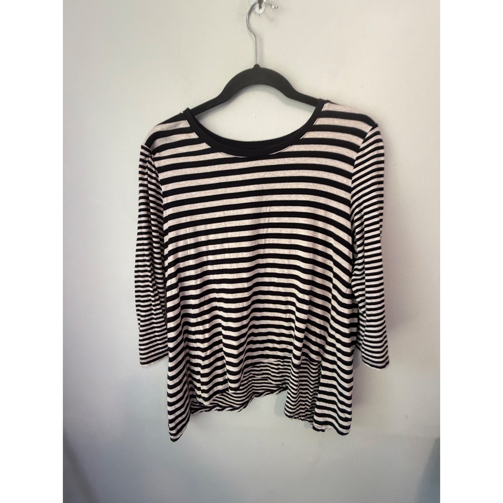 Calvin Klein Performance Womens Black White Striped Quick Dry Top Size M